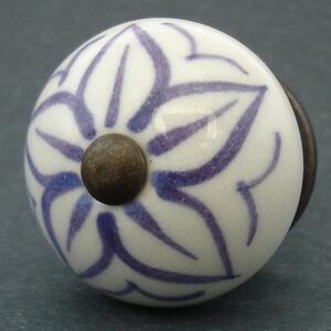 Keramická úchytka- Čemeřice fialová Barva kovu: antik světlá