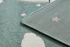 Makro Abra Dětský kusový koberec PETIT Měsíc Mráčky Hvězdičky zelený Rozměr: 160x220 cm