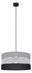 Lustr na lanku HELEN 1xE27/15W/230V pr. 40 cm černá/šedá/stříbrná