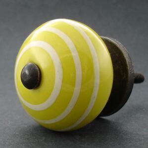 Keramická úchytka -Žlutá s proužky Barva kovu: antik tmavá