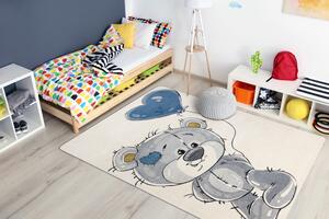 Makro Abra Dětský kusový koberec PETIT TEDDY Medvídek krémový Rozměr: 160x220 cm