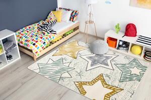 Makro Abra Dětský kusový koberec PETIT STARS Hvězdy zelený Rozměr: 80x150 cm