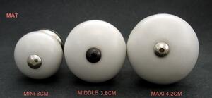 Keramická úchytka-Bílá MAT-Middle Barva kovu: antik tmavá