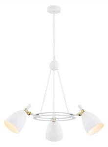 Argon 6148 - Lustr na tyči CHARLOTTE 3xE27/15W/230V bílá/zlatá
