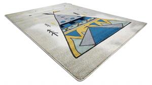 Makro Abra Dětský kusový koberec PETIT Indiánské Teepee šedý Rozměr: 80x150 cm