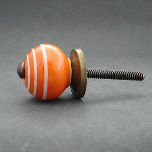 Keramická úchytka-Oranžová s proužky-MALÁ Barva kovu: zlatá