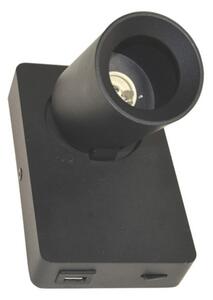 Nástěnné bodové svítidlo TAFT 1xGU10/30W/230V USB černá