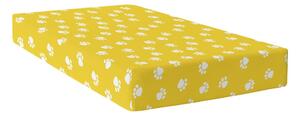 Žluté elastické bavlněné prostěradlo Mr. Fox Dogs, 90 x 200 cm
