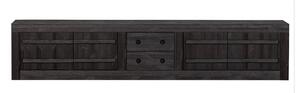 Tmavě hnědý TV stolek z borovicového dřeva 220x45 cm Hiku – BePureHome
