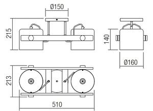 Redo 01-2400 - Stropní svítidlo POOH 2xE27/42W/230V buk