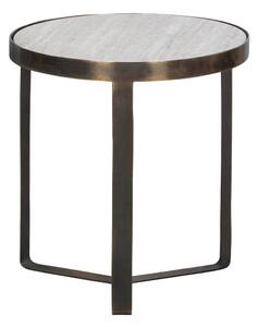 Kulatý odkládací stolek s deskou v dekoru mramoru 38x38 cm Winne – BePureHome
