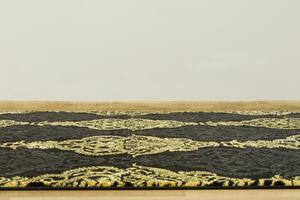 Makro Abra Moderní kusový koberec FESTIVAL 2746A černý / žlutý Rozměr: 80x150 cm