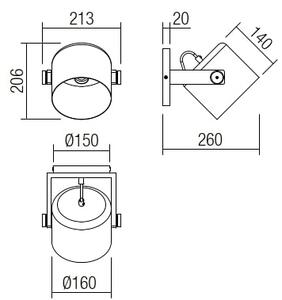 Redo 01-2399 - Nástěnné bodové svítidlo POOH 1xE27/42W/230V buk