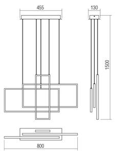 Redo 01-2315 - LED Stmívatelný lustr na lanku PLANA LED/60W/230V černá