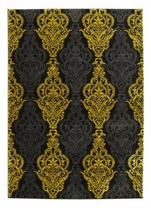 Makro Abra Moderní kusový koberec FESTIVAL 2746A černý žlutý Rozměr: 140x190 cm