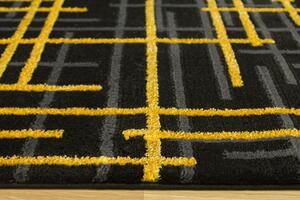 Makro Abra Moderní kusový koberec FESTIVAL 2732A černý / žlutý Rozměr: 140x190 cm