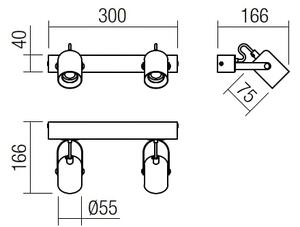 Redo 01-2416 - Nástěnné svítidlo TAFFI 2xE27/42W/230V černá/buk