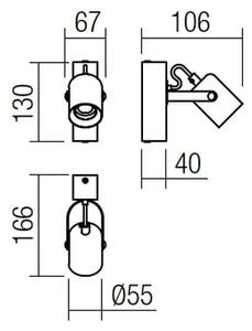 Redo 01-2415 - Nástěnné svítidlo TAFFI 1xE27/42W/230V černá/buk