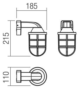 Redo 90207 - Venkovní nástěnné svítidlo CAGE 1xE27/28W/230V IP44 černá