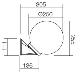Redo 9873 - Venkovní nástěnné svítidlo SFERA 1xE27/42W/230V IP44 bílá