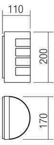 Redo 9001 - Venkovní nástěnné svítidlo EVO 1xE27/11W/230V IP44
