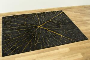 Makro Abra Moderní kusový koberec FESTIVAL 2642A Pařez stromu černý žlutý Rozměr: 240x330 cm