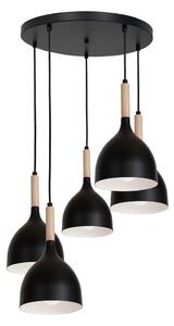 Lustr na lanku NOAK WOOD 5xE27/60W/230V