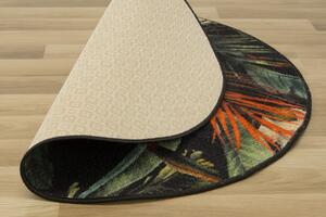 Makro Abra Kulatý koberec Garden HD Listy palmy zelený Rozměr: průměr 67 cm