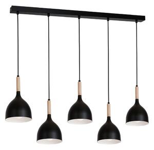 Lustr na lanku NOAK WOOD 5xE27/60W/230V