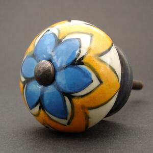 Nábytková úchytka-Modrý květ v květu Barva kovu: antik tmavá