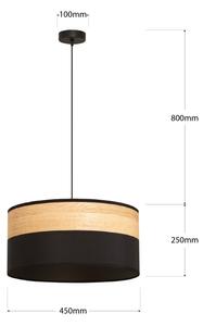 Lustr na lanku ALBA 1xE27/15W/230V pr. 45 cm černá/hnědá