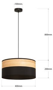 Lustr na lanku ALBA 1xE27/15W/230V pr. 40 cm černá/hnědá