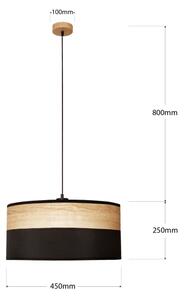 Lustr na lanku ALBA 1xE27/15W/230V pr. 45 cm černá/hnědá