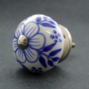 Keramická úchytka-Kakost modrý Barva kovu: stříbrná