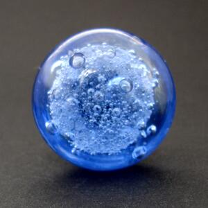 Skleněná úchytka-Modrá bublinka
