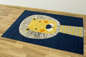 Makro Abra Dětský kusový koberec Emily Kids 2360A Lev modrý žlutý Rozměr: 80x150 cm