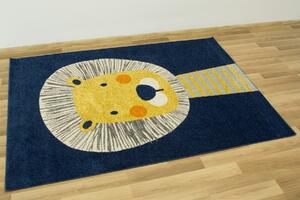 Makro Abra Dětský kusový koberec Emily Kids 2360A Lev modrý žlutý Rozměr: 80x150 cm
