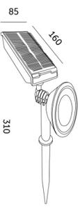 LED Solární lampa LANCE LED/3,7V 6000K IP44 1500 mAh
