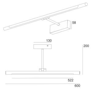 LED Koupelnové osvětlení zrcadla MIRROR LED/8W/230V 4000K IP44 60 cm černá