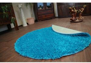 Makro Abra Kulatý koberec SHAGGY 5cm tyrkysový Rozměr: průměr 133 cm