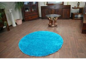 Makro Abra Kulatý koberec SHAGGY 5cm tyrkysový Rozměr: průměr 100 cm