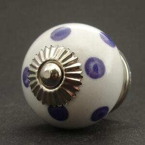 Keramická úchytka-Fialové puntíky Barva kovu: stříbrná