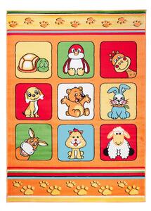 Makro Abra Dětský kusový koberec KINDER H059B Zvířátka oranžový Rozměr: 200x290 cm