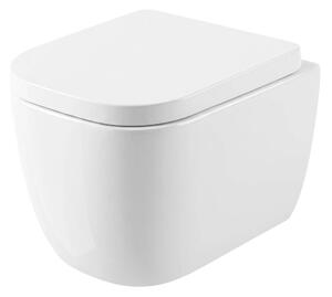 Závěsná WC mísa se SoftClose sedátkem REA CUBIK MINI Tornado, bílá lesk