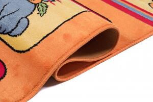 Makro Abra Dětský kusový koberec KINDER H059B Zvířátka oranžový Rozměr: 80x150 cm