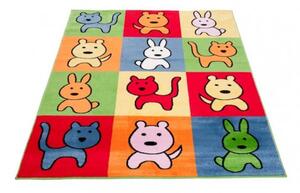 Makro Abra Dětský kusový koberec KINDER D572B Zvířátka vícebarevný Rozměr: 140x190 cm