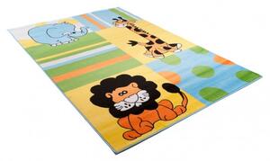 Makro Abra Dětský kusový koberec KINDER E045B Lev Žirafa Slon barevný Rozměr: 120x170 cm