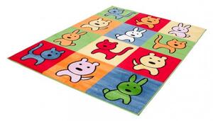 Makro Abra Dětský kusový koberec KINDER D572B Zvířátka vícebarevný Rozměr: 140x190 cm