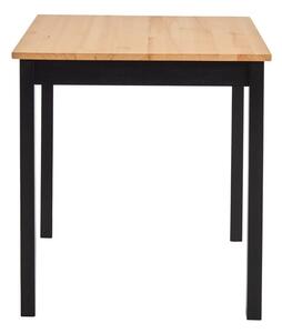 Jídelní stůl z borovicového dřeva s černou konstrukcí Bonami Essentials Sydney, 70 x 70 cm