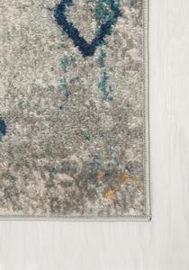Makro Abra Kusový koberec DENVER G025A Moderní geometrický bílý modrý Rozměr: 80x150 cm